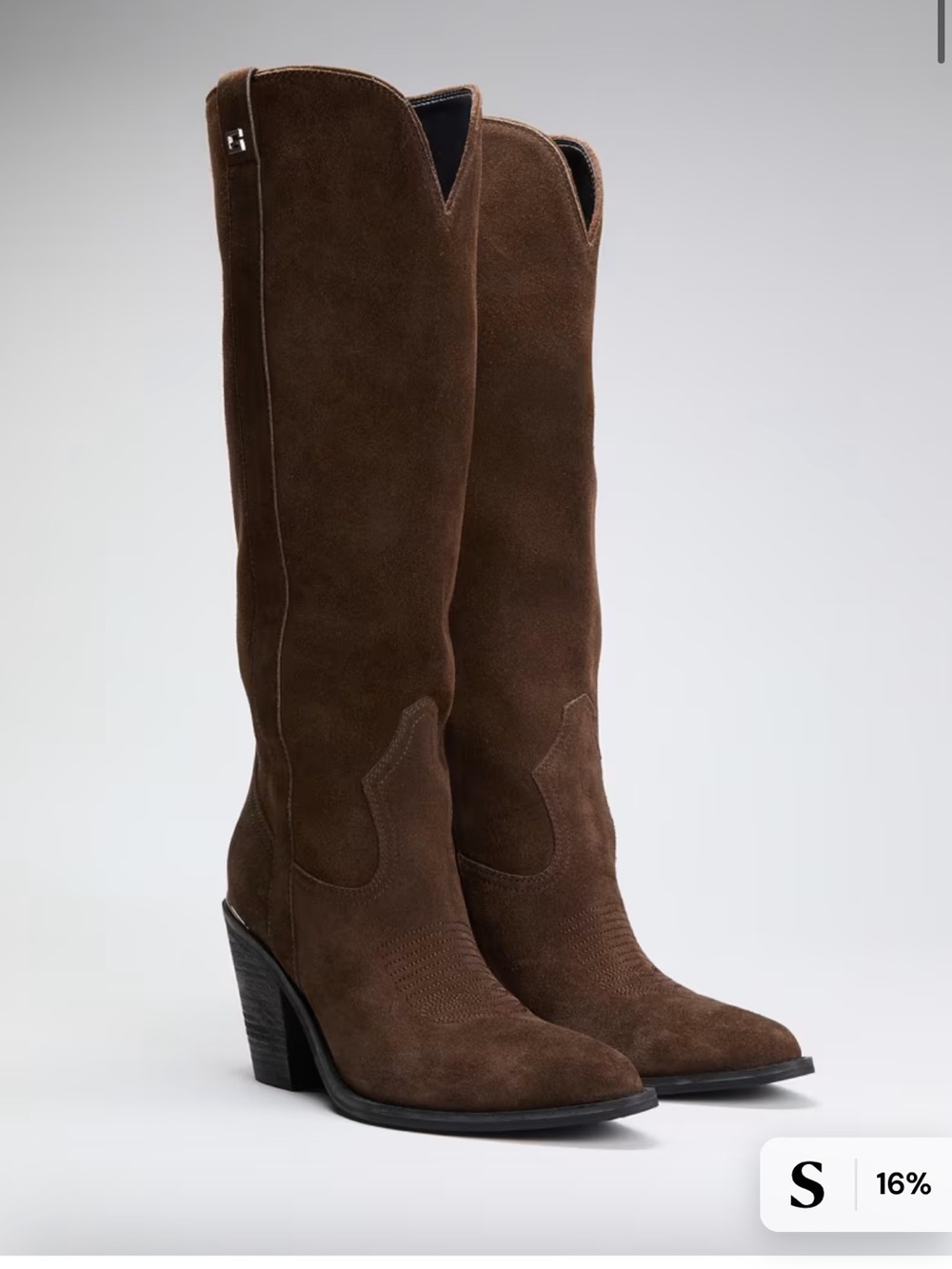 Guess Brown Suede Knee-High Heeled Boots